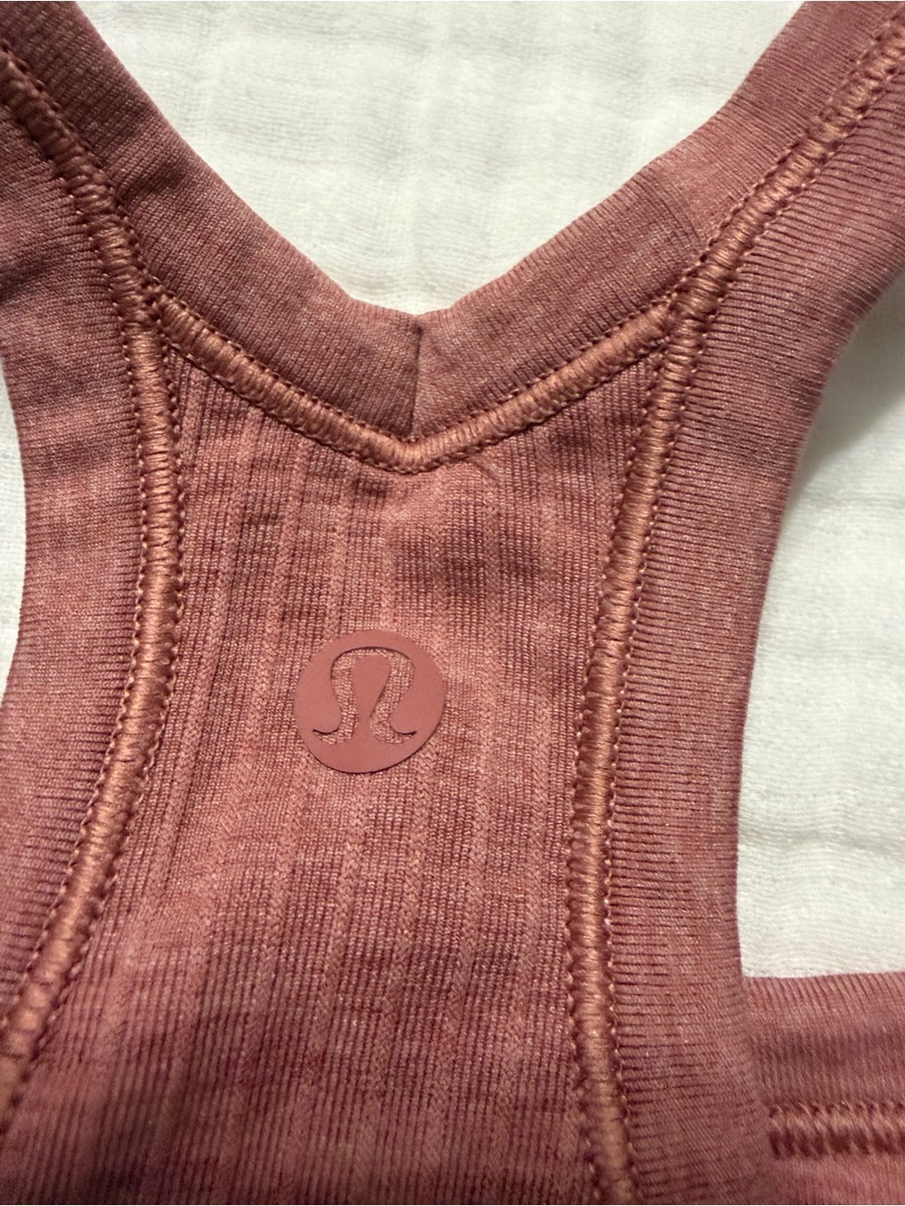 Ribbed Racerback Tank Top - Dusty Rose - Picture 3 of 3